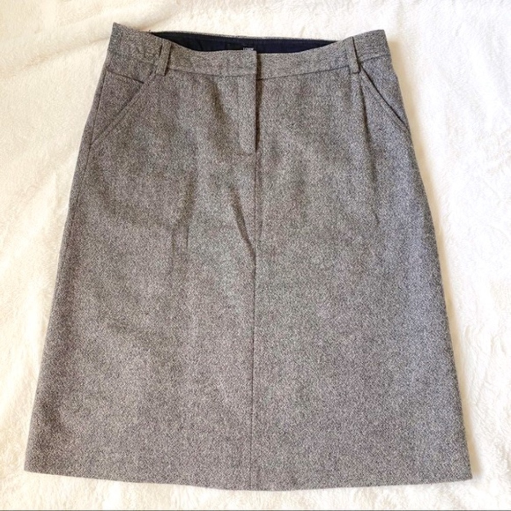 J. Crew Wool Skirt Gray Pencil